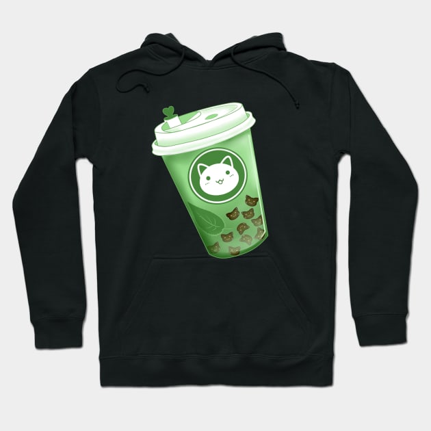 Neko Boba Matcha Hoodie by PointNWink Productions